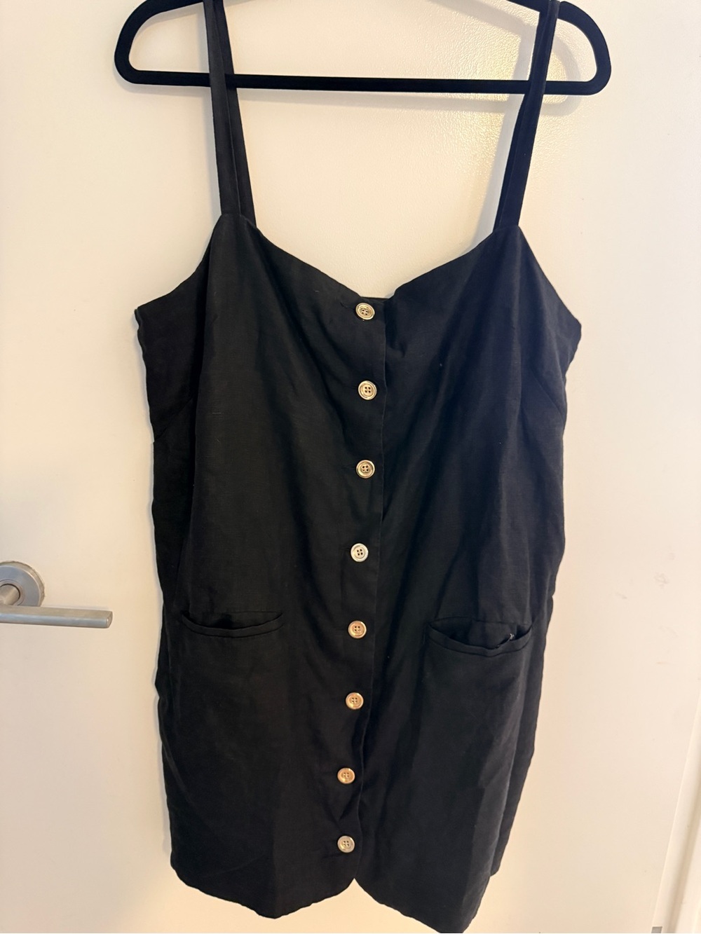 J.Crew Black Button Front Mini Dress Size XL